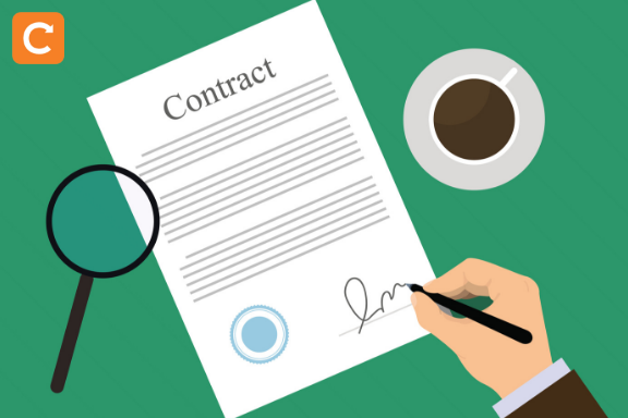 A contract being signed